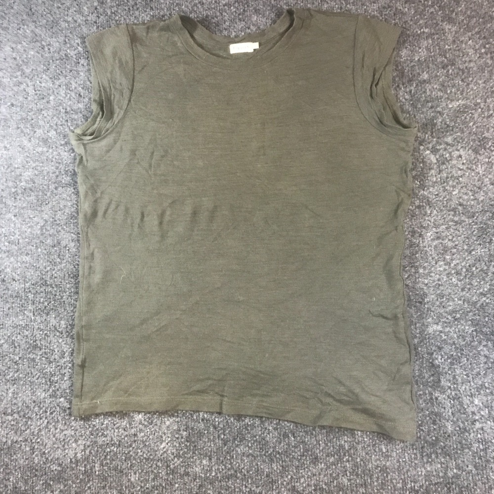 Filippa K Cotton Muscle Tank Top Womens Medium Olive Green Crew Neck Pullover